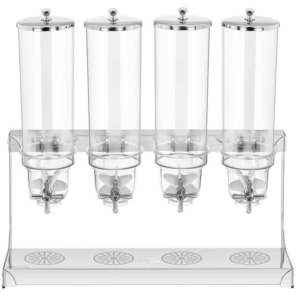 Dispenser dispenser til løse produkter, mysliflager, tørrede frugter og nødder, kaffe, 4 x 3,5 l