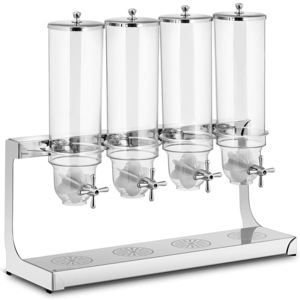 Dispenser dispenser til løse produkter, mysliflager, tørrede frugter og nødder, kaffe, 4 x 3,5 l