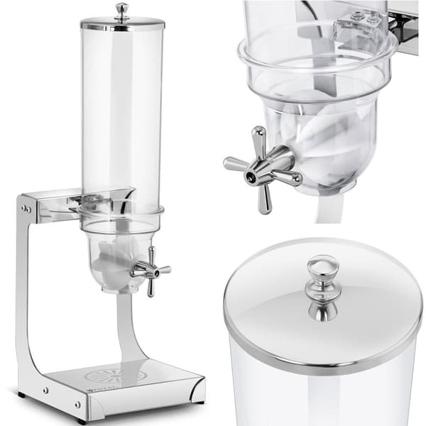 Dispenser dispenser til slikrisflager, gennemsigtig, rustfri, 3,5 l