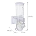 Miniatyrbild 4 av 6: Relaxdays Cereal Dispenser, väggmontering, 1,7 L, godis, torra livsmedel, HLP 31x16x14 cm, vit