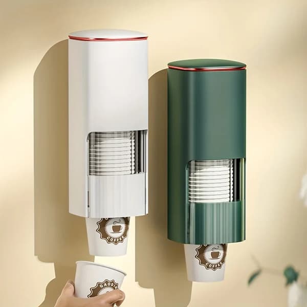 Engangs Papirkop Dispenser, Miljøvenligt Design, Moderne Stil,Hvid-Dobbel-5506-2
