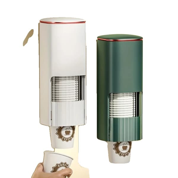 Engangs Papirkop Dispenser, Miljøvenligt Design, Moderne Stil,Hvid-Dobbel-5506-2