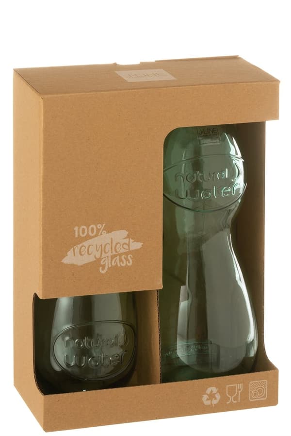 1 flaske + 2 glas samlet i en æske - 100% genbrugsglas - Nedsat fra 159,-