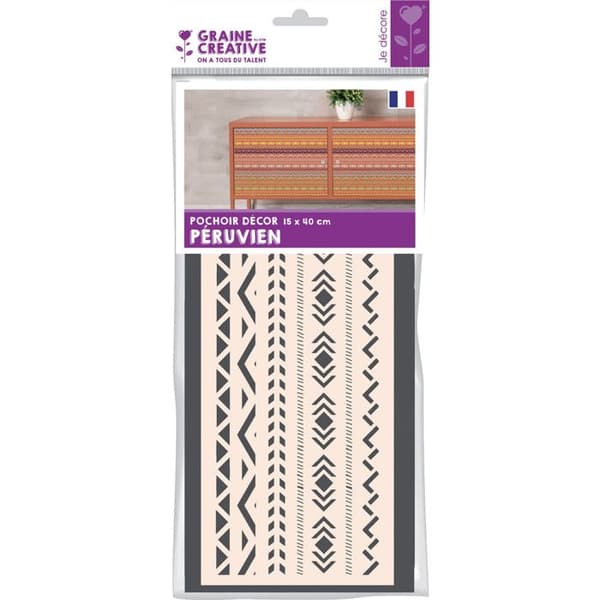 Pochoir deco 15x40 cm Peruvien