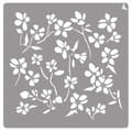 Miniatyrbild 1 av 4: La pajarita stencil - 090001C - St-01 Blomstencil 20 x 20 cm Special för kritafärg och tygfärg