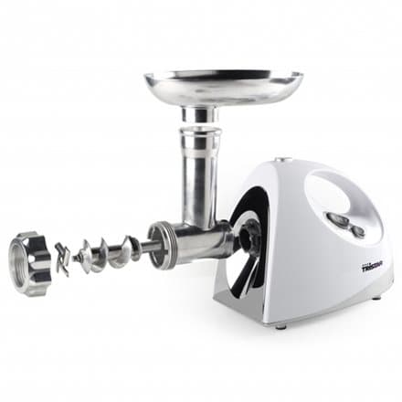 Tristar | VM-4210 Meat Grinder | White | 3 Stainless steel grinding plates, Aluminum grinder head, Aluminum hopper tray, Sausage stuffer, Kubbe attach