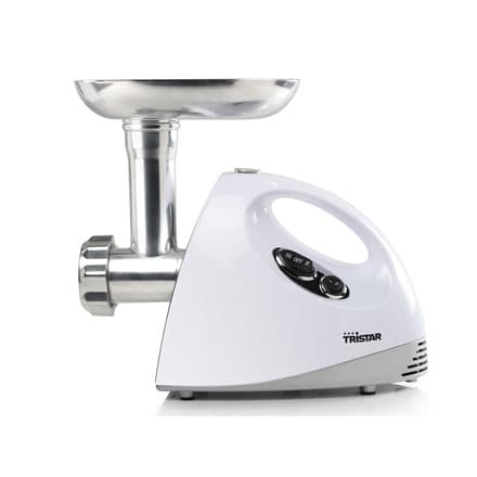 Tristar | VM-4210 Meat Grinder | White | 3 Stainless steel grinding plates, Aluminum grinder head, Aluminum hopper tray, Sausage stuffer, Kubbe attach