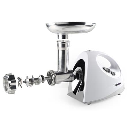 Tristar | VM-4210 Meat Grinder | White | 3 Stainless steel grinding plates, Aluminum grinder head, Aluminum hopper tray, Sausage stuffer, Kubbe attach