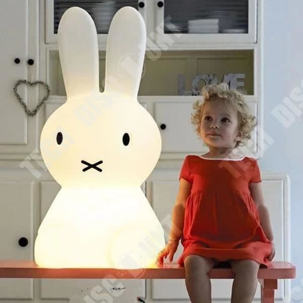 3D White Rabbit Bordslampa - TEKNISK RABATT - 25x25x50cm - 3W LED - Justerbar ljusstyrka