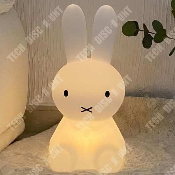 3D Kanin-bordslampa - TEKNISK RABATT - Justerbar ljusstyrka - Lämplig för barn - Vit