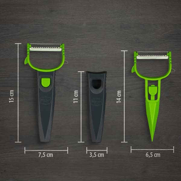 Borner Multi Peeler - pendulskræller - julienne-tilbehør til grøntsagsnudler - sæt med 3