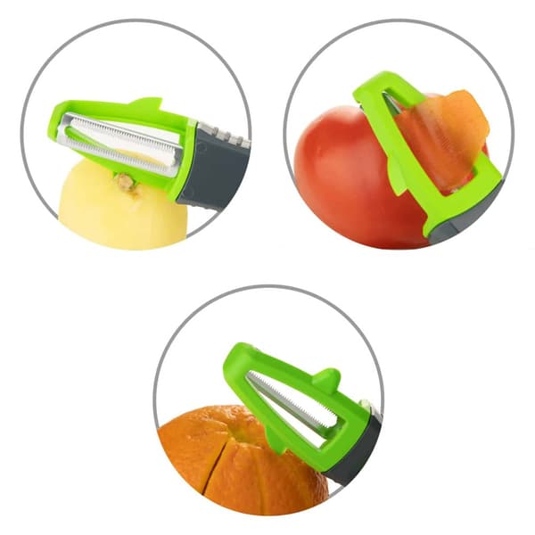 Borner Multi Peeler - pendulskræller - julienne-tilbehør til grøntsagsnudler - sæt med 3