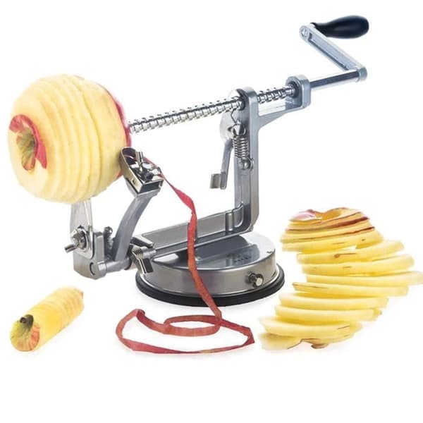 TD® Apple Peeler/Peeler Grå Stabilitet Multifunktioner Praktiska och snabba skinn veva ihåliga skivare 1 sugkopp
