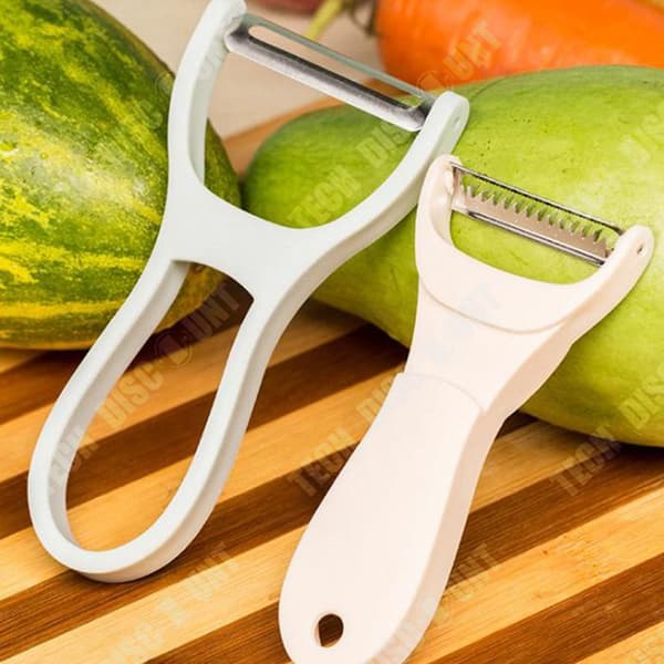 TD® 2-i-1 Skalare Kök Multi-Purpose Melon Peeling & Peeling Tool Fruktkniv Peeling & riving Kniv 2 st Set