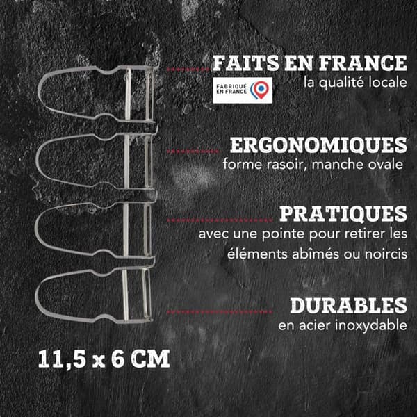 Set med 4 grönsaksskalare 11,5 cm FM Professional