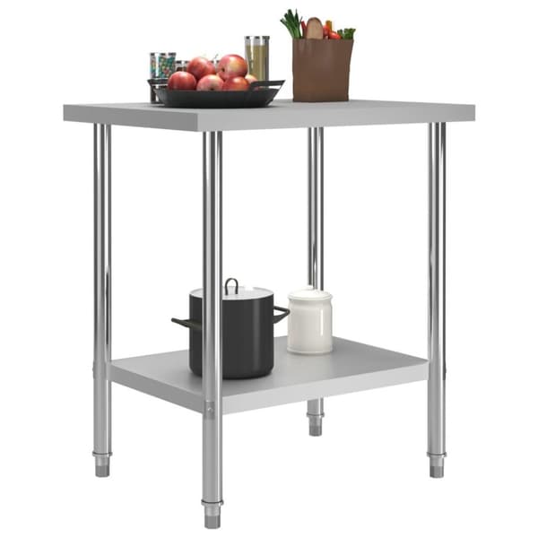 vidaXL arbejdsbord til køkken 80x60x85 cm rustfrit stål