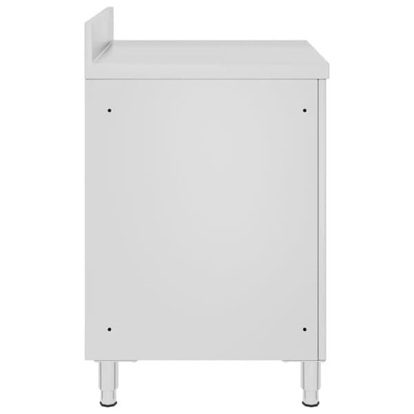 vidaXL Kaupallinen työpöytä kaapilla 60x60x96 cm ruostumaton teräs