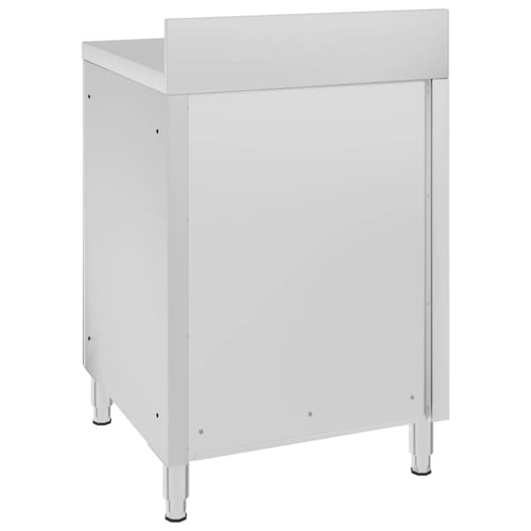 vidaXL Kaupallinen työpöytä kaapilla 60x60x96 cm ruostumaton teräs