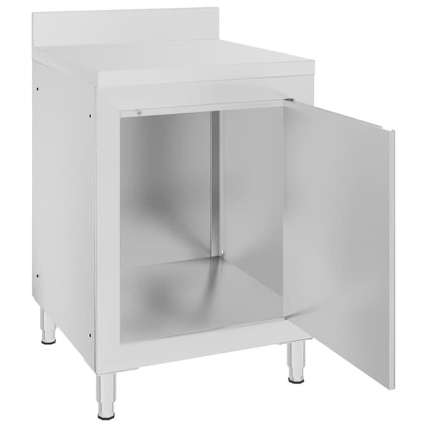 vidaXL Kaupallinen työpöytä kaapilla 60x60x96 cm ruostumaton teräs