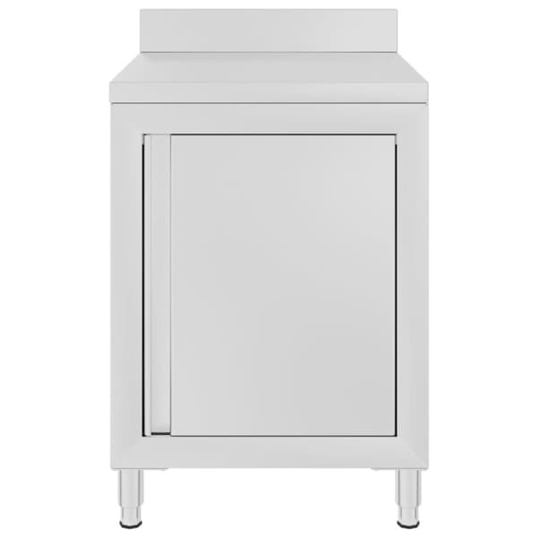 vidaXL Kaupallinen työpöytä kaapilla 60x60x96 cm ruostumaton teräs