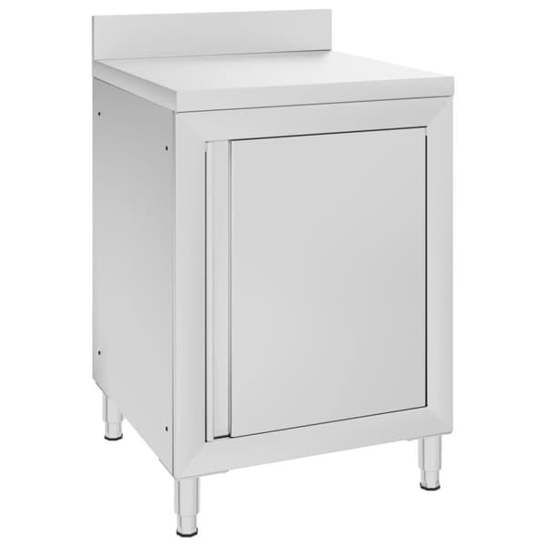vidaXL Kaupallinen työpöytä kaapilla 60x60x96 cm ruostumaton teräs