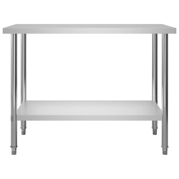 vidaXL Arbeidsbord for kjøkken 120x60x85 cm rustfritt stål