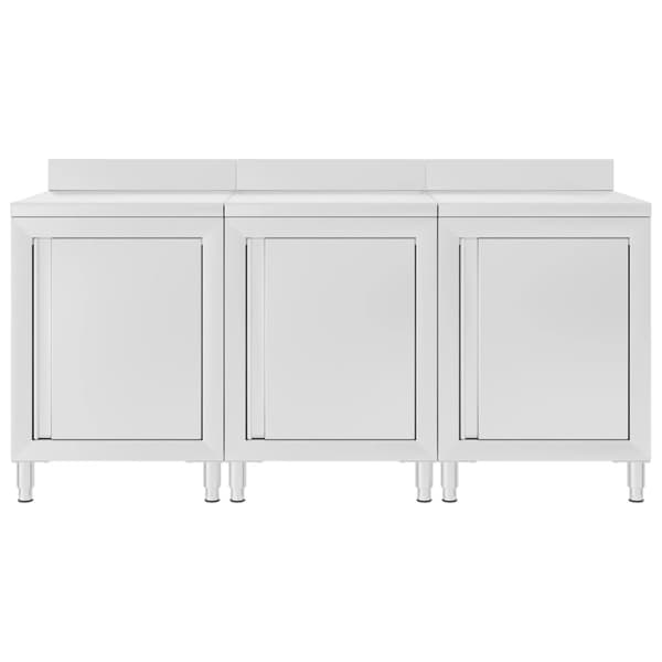 vidaXL kommercielt køkkenbord med skab 180x60x96 cm rustfrit stål