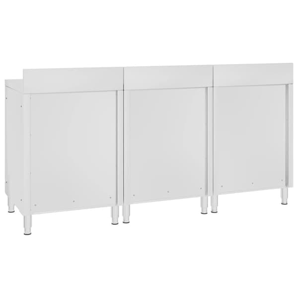 vidaXL kommercielt køkkenbord med skab 180x60x96 cm rustfrit stål