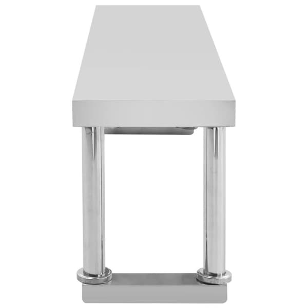 vidaXL Keittiön työpöytä ylähyllyllä 120x60x120 cm ruostumaton teräs