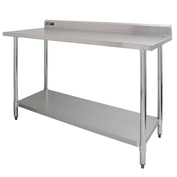 150 cm Cateringbänk med Dubbla Överhyllor
