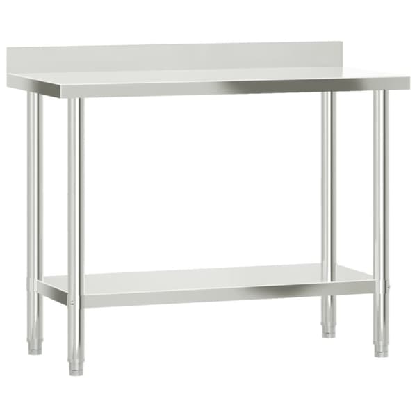 vidaXL Kjøkkenbenk med overhylle 110x55x120 cm rustfritt stål