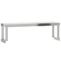 Miniatyrbilde 4 av 9: vidaXL Kjøkkenbenk med overhylle 110x55x120 cm rustfritt stål