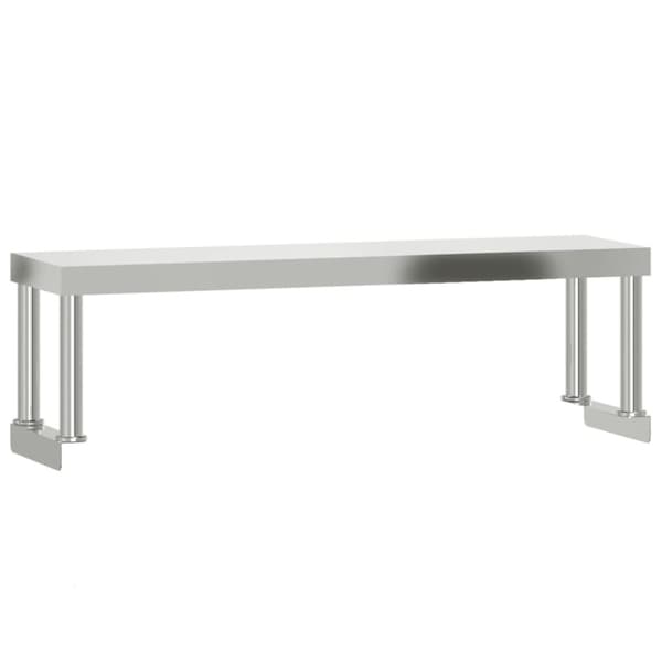 vidaXL Kjøkkenbenk med overhylle 110x55x120 cm rustfritt stål