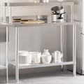 Miniatyrbilde 9 av 9: vidaXL Kjøkkenbenk med overhylle 110x55x120 cm rustfritt stål
