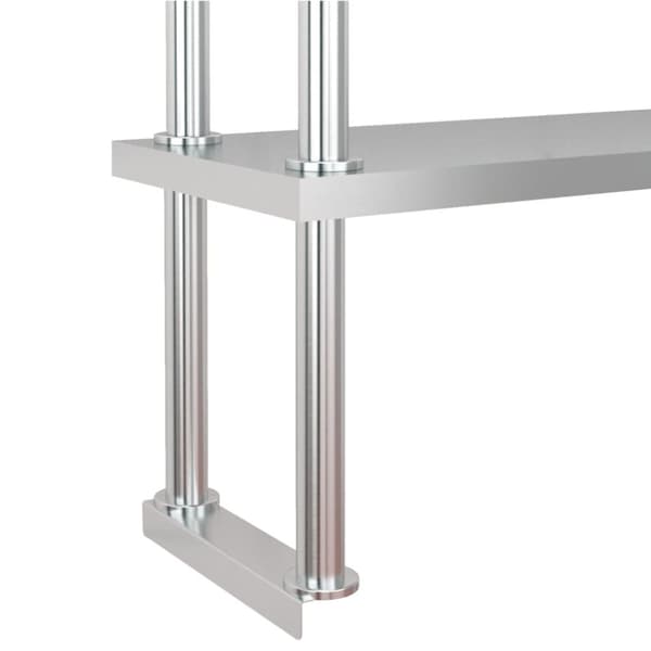 vidaXL køkkenbord med tophylde 120x60x145 cm rustfrit stål -  Catering