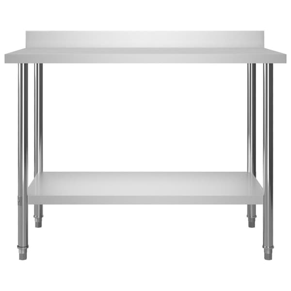The Living Store arbejdsbord til køkken med tophylde 120x60x150 cm rustfrit stål -  Catering