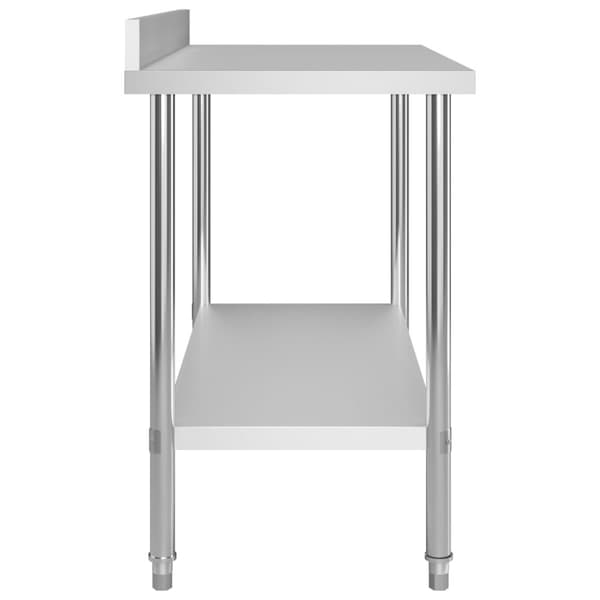 The Living Store arbejdsbord til køkken med tophylde 120x60x150 cm rustfrit stål -  Catering