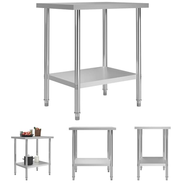 The Living Store arbejdsbord til køkken 80x60x85 cm rustfrit stål -  Catering