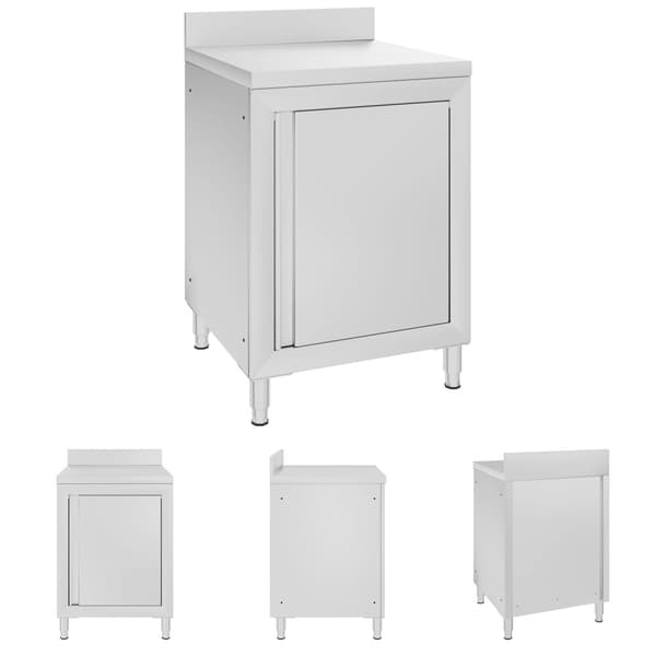 The Living Store kommercielt køkkenbord med skab 60x60x96 cm rustfrit stål -  Catering
