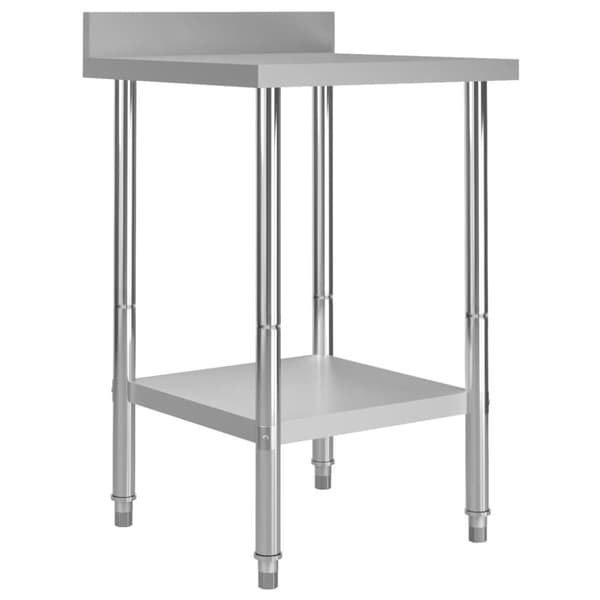 The Living Store arbejdsbord til køkken m. stænkplade 60x60x93 cm rustfrit stål -  Catering
