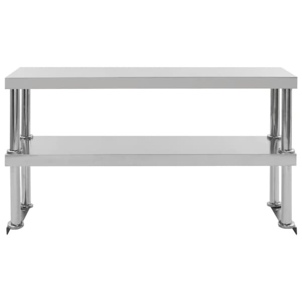 The Living Store tophylde i 2 niveauer til arbejdsbord 120x30x65 cm rustfrit stål -  Catering