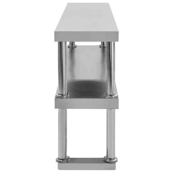 The Living Store tophylde i 2 niveauer til arbejdsbord 120x30x65 cm rustfrit stål -  Catering