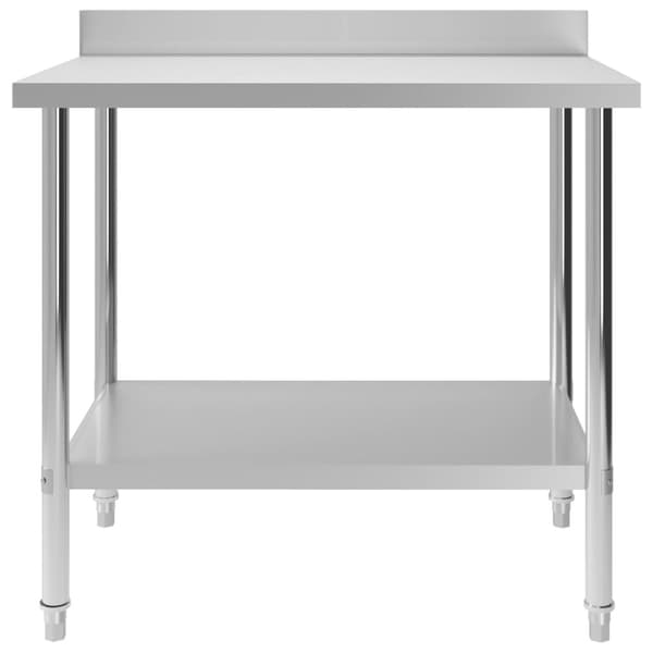 The Living Store arbejdsbord til køkken m. stænkplade 100x60x93 cm rustfrit stål -  Catering