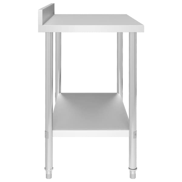 The Living Store arbejdsbord til køkken m. stænkplade 100x60x93 cm rustfrit stål -  Catering