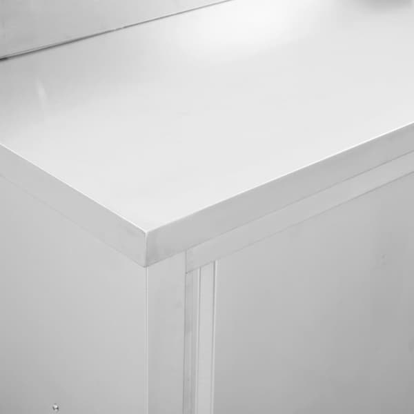 The Living Store Arbetsbänk med skjutdörrar 100x50x(95-97) cm rostfritt stål -  Livsmedelsservice