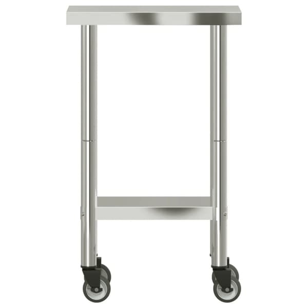 The Living Store Arbetsbord med hjul 55x30x85 cm rostfritt stål - Livsmedelsservice
