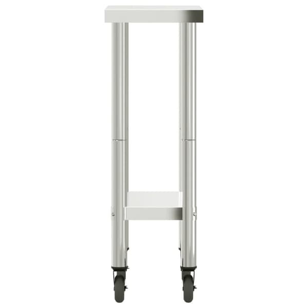 The Living Store Arbetsbord med hjul 55x30x85 cm rostfritt stål - Livsmedelsservice
