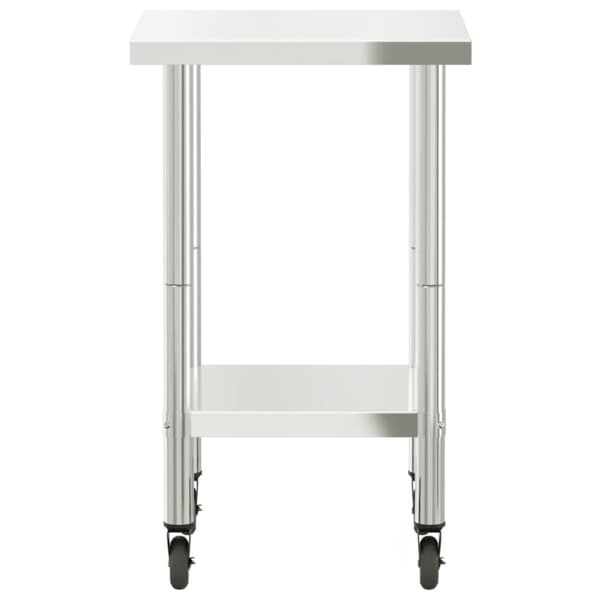 The Living Store Arbetsbord med hjul 55x55x85 cm rostfritt stål - Livsmedelsservice