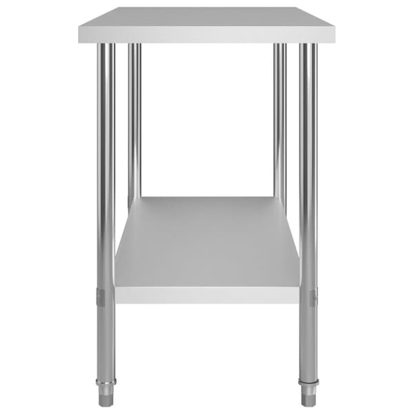 Catering - Living arbejdsbord til køkken med tophylde 120x60x150 cm rustfrit stål