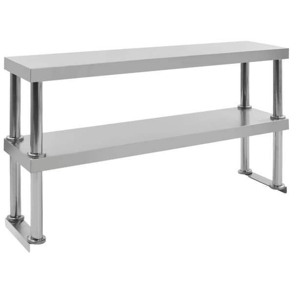 Catering - Living arbejdsbord til køkken med tophylde 120x60x150 cm rustfrit stål